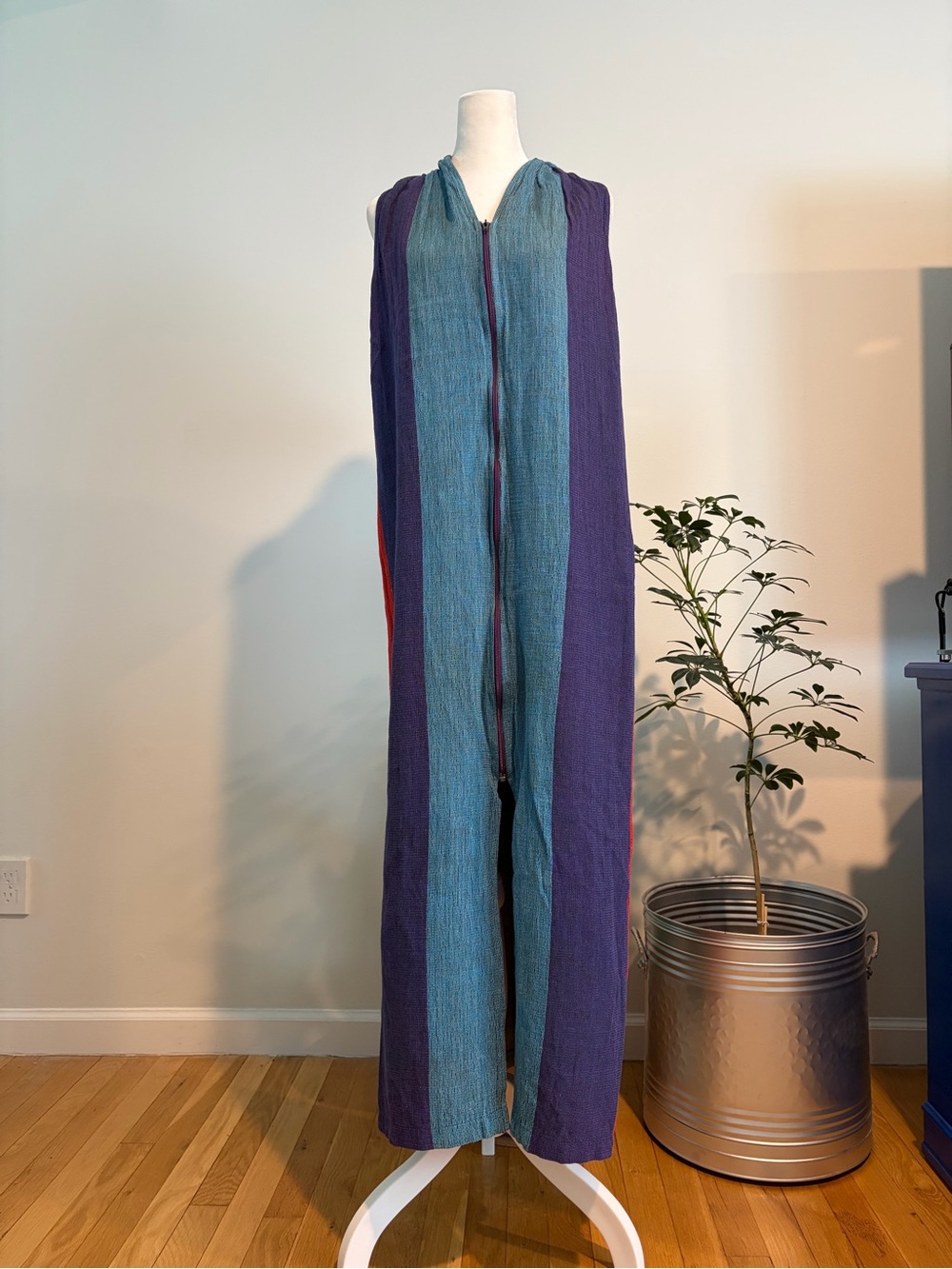 Vintage 70s Rikma Hooded Zip-up Tunic Maxi Dress